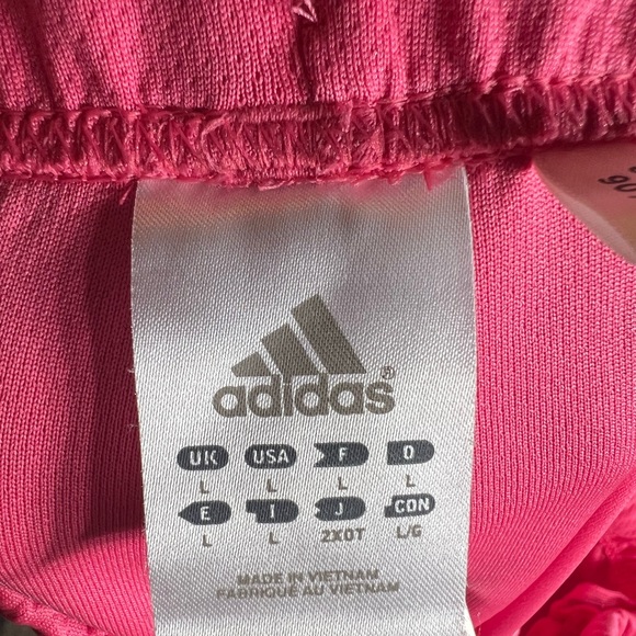NWT Adidas essential wick capris bright pink and white womens L - Picture 3 of 4